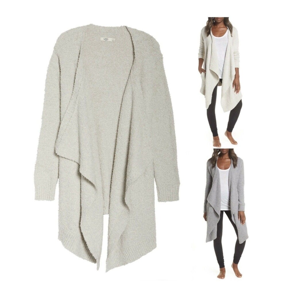 UGG Brand Womens 1106389 Phoebe Wrap Drape Fluffy Sweater Knit Cardigan  XS